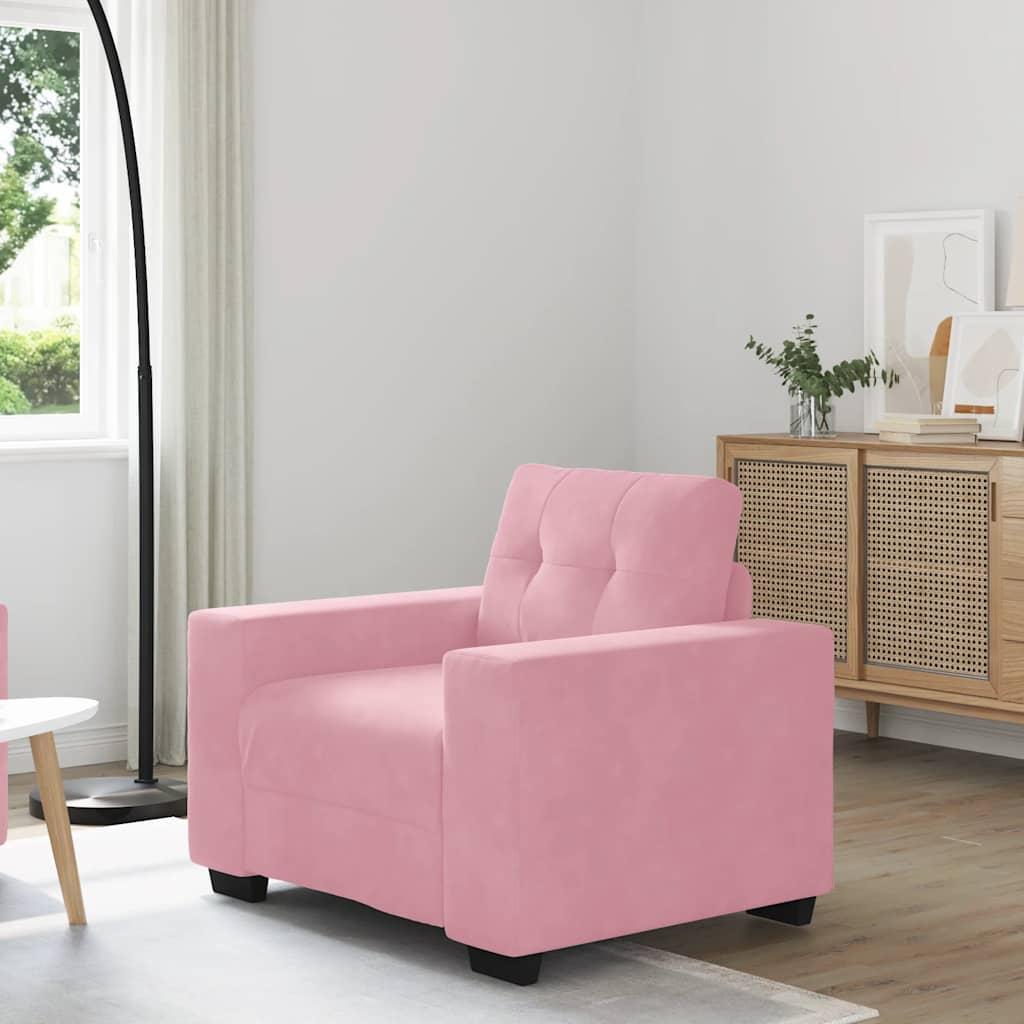 Sofastol 60 Cm Fløjl Lyserød