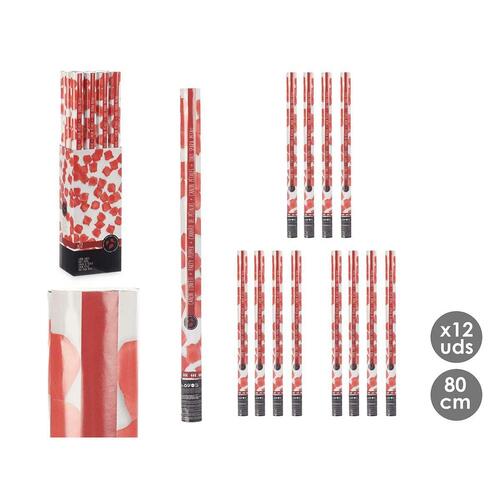Konfetti kanon 9119-80 Rød Papir Pap Plastik 5 x 79 x 5 cm (12 enheder)