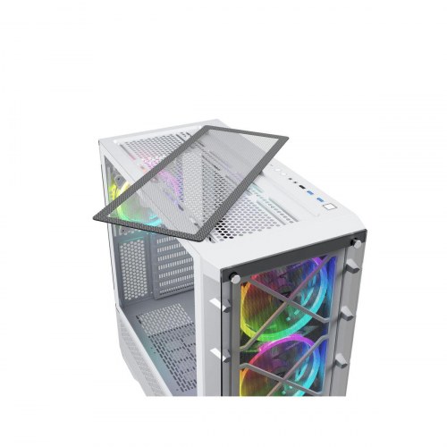 PC kabinet ATX midi-tower Nfortec Dracox - hvid