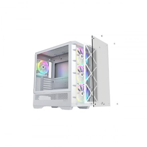 PC kabinet ATX midi-tower Nfortec Dracox - hvid