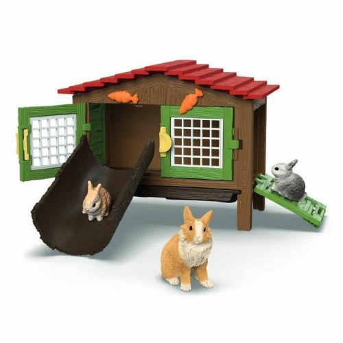 Schleich Rabbit Hutch Set - playset med kaninbur og figurer