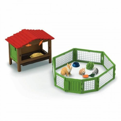 Schleich Rabbit Hutch Set - playset med kaninbur og figurer