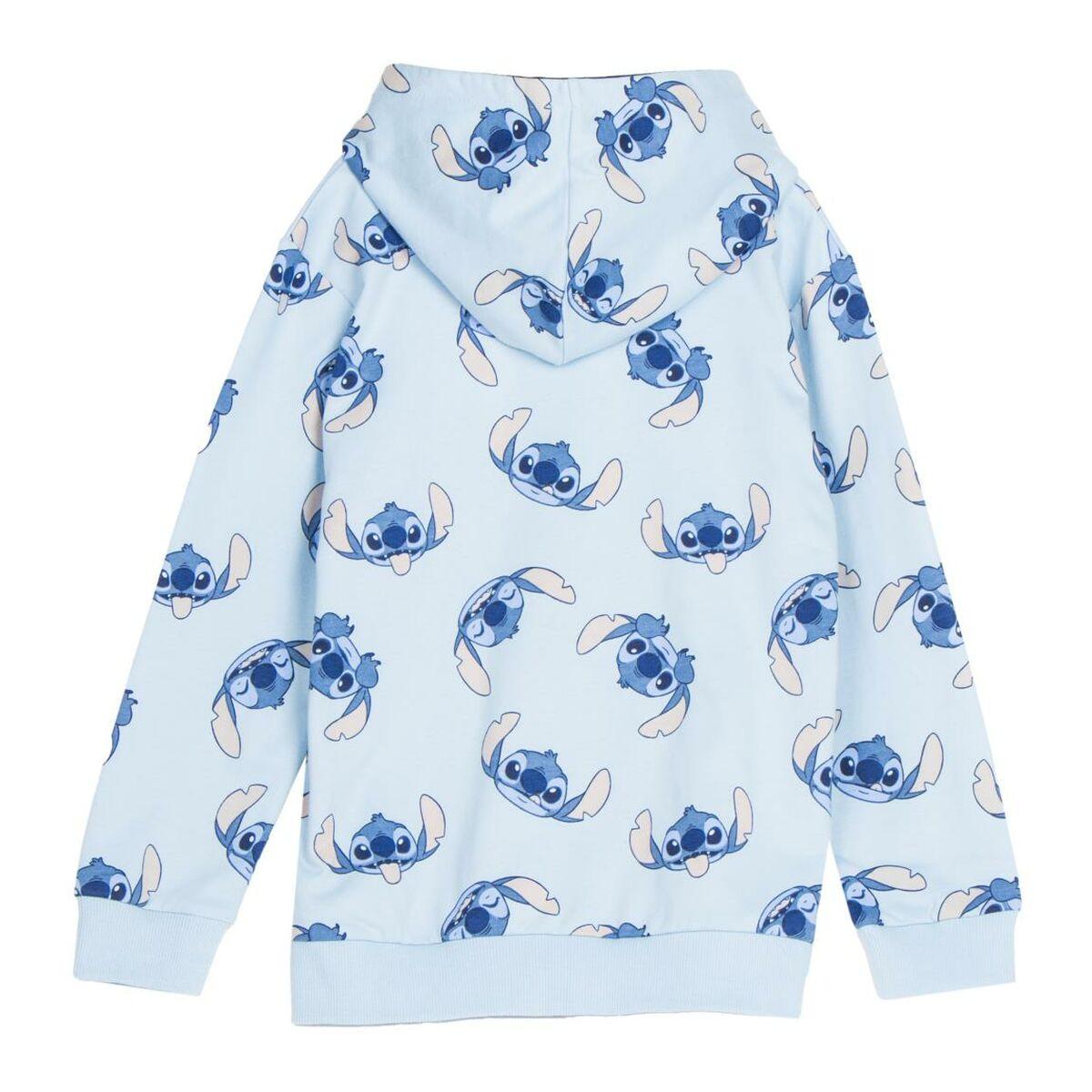 Sweatshirt med hætte til piger Stitch Lyseblå 12 år