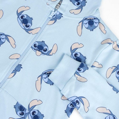 Stitch hættetrøje til piger - lyseblå, 14 år (100% bomuld)