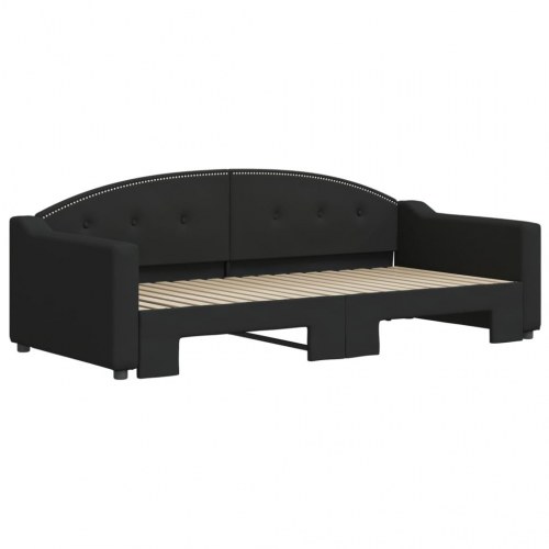 Daybed med udtræksseng 90 x 190 cm - sort