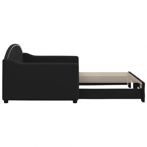 Daybed med udtræksseng 90 x 190 cm - sort