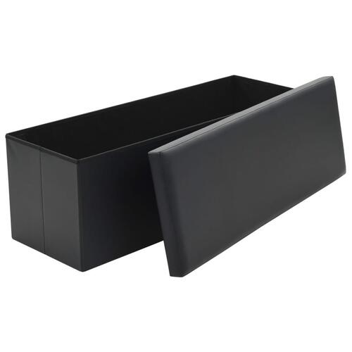 Foldbar opbevaringsbænk kunstlæder 110 x 38 x 38 cm sort