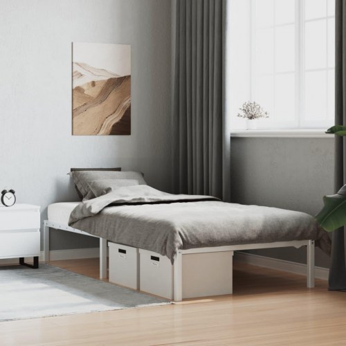 Sengeramme 100x200 cm metal hvid