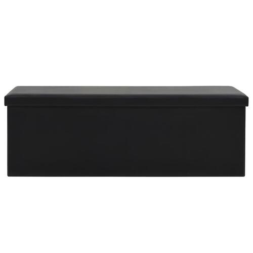 Foldbar opbevaringsbænk kunstlæder 110 x 38 x 38 cm sort