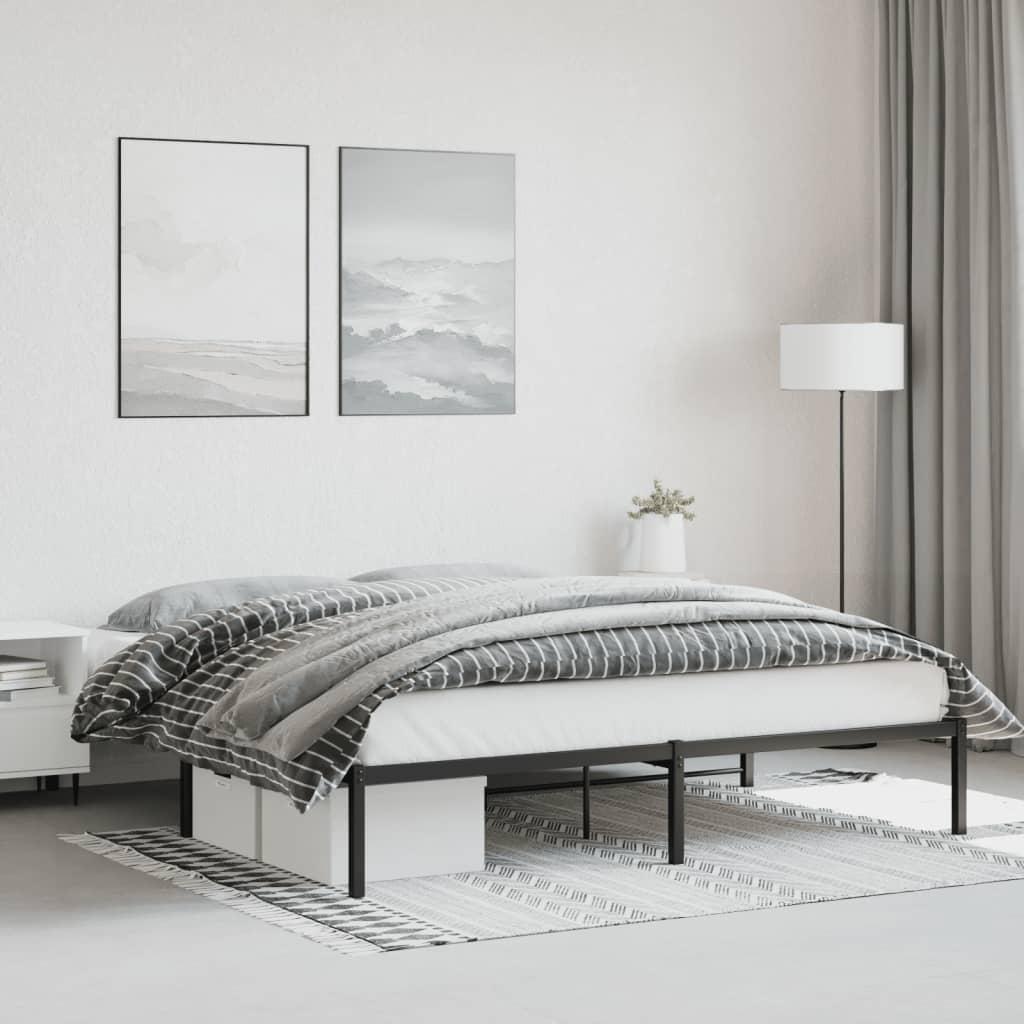 Sengeramme 180×200 cm i metal - sort, klassisk design