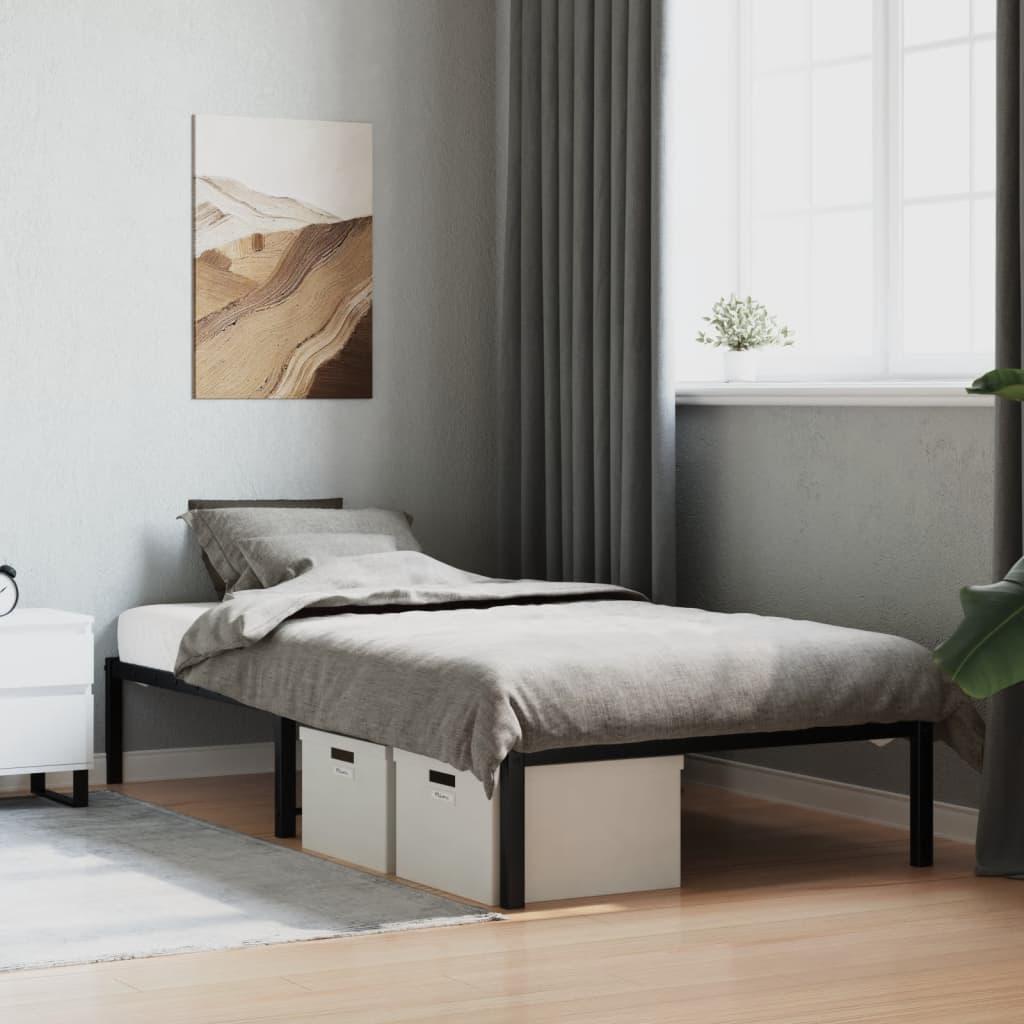 Sengeramme i metal 100 x 200 cm - sort, klassisk design