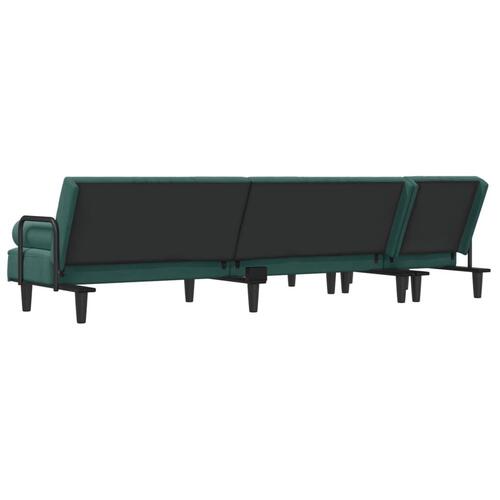 Sovesofa med chaiselong 260x140x70 cm velour mørkegrøn