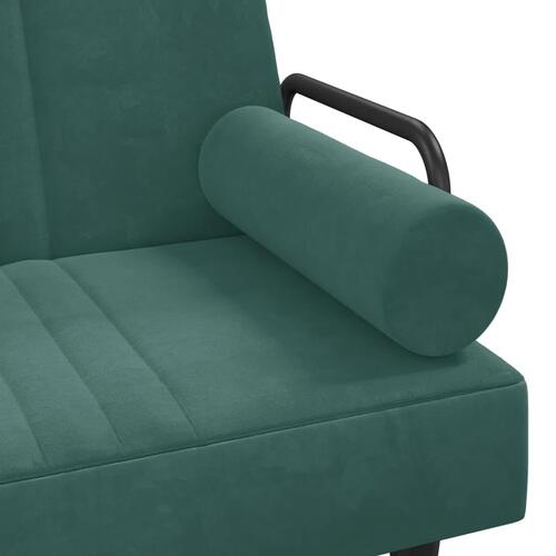 Sovesofa med chaiselong 260x140x70 cm velour mørkegrøn