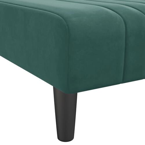 Sovesofa med chaiselong 260x140x70 cm velour mørkegrøn