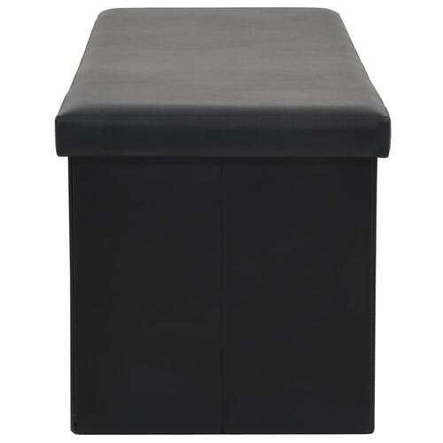 Foldbar opbevaringsbænk kunstlæder 110 x 38 x 38 cm sort