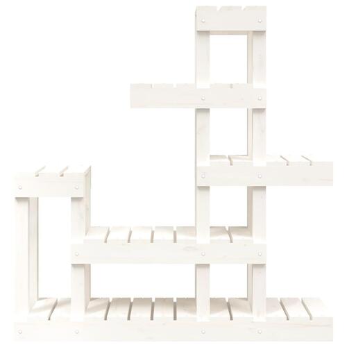 Plantestativ 92x25x97 cm massivt fyrretræ hvid