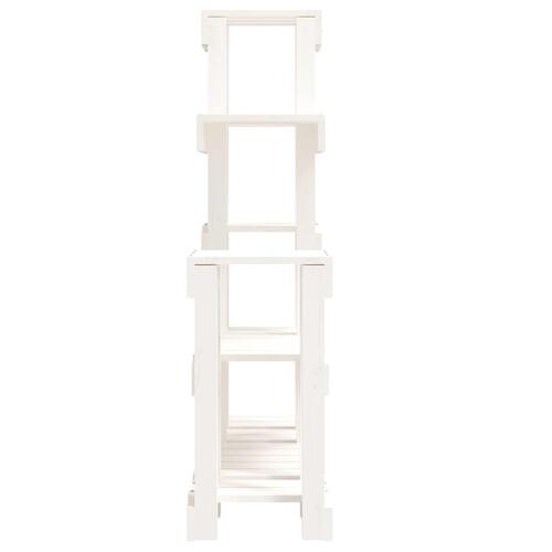 Plantestativ 92x25x97 cm massivt fyrretræ hvid