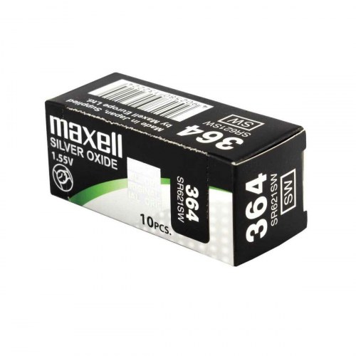 Maxell SR621SW 364 knapbatteri - sølvoxid 1,55 V, 10 stk.