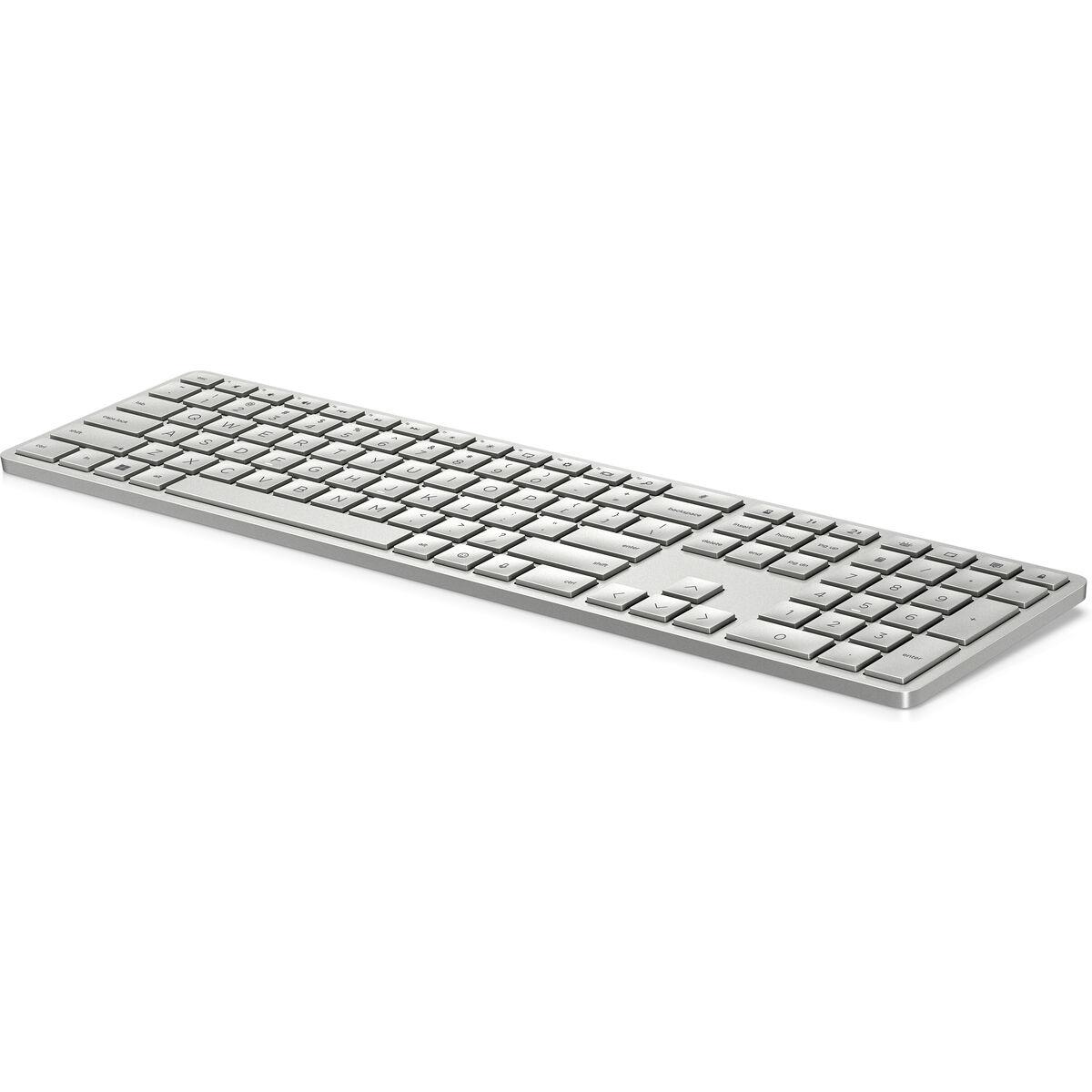 Tastatur Hp 3z729aa#abe Spansk Qwerty Sølvfarvet Sort Grå