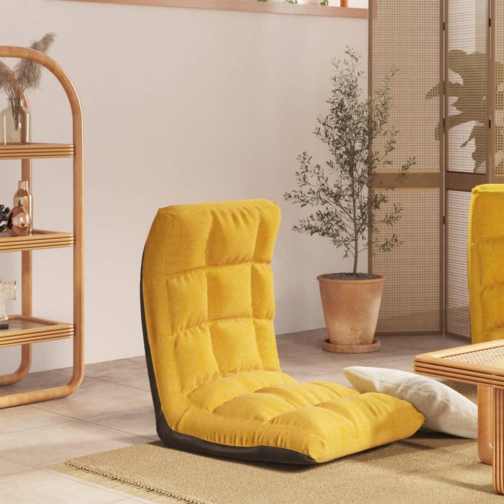 Foldbar Gulvstol Stof - sennepsgul