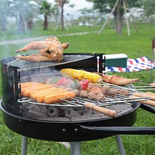 Kulgrill med hjul Grill Sort Ø 51 cm