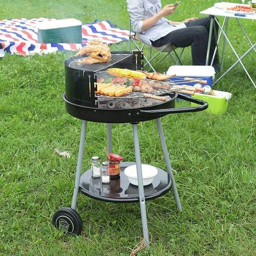 Kulgrill med hjul Grill Sort Ø 51 cm