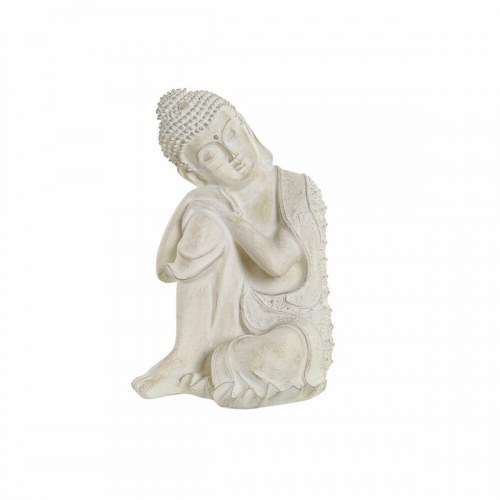 Buddha figur - grå harpiks, 17 × 17 × 26 cm