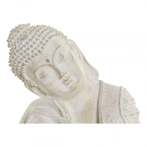 Buddha figur - grå harpiks, 17 × 17 × 26 cm