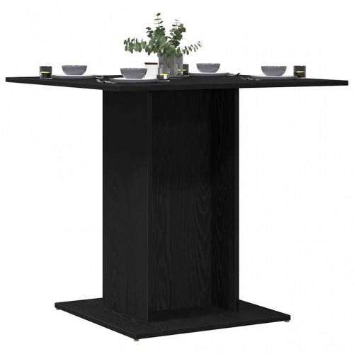 Spisebord 80 × 80 × 75 cm i konstrueret træ - sort egetræsfarve