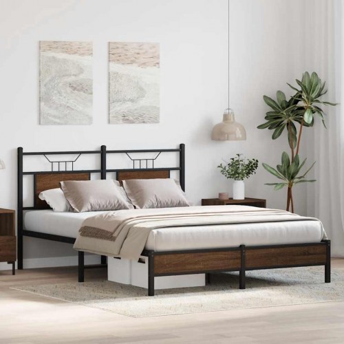 Sengeramme 140 x 190 cm uden madras - brun egetræ