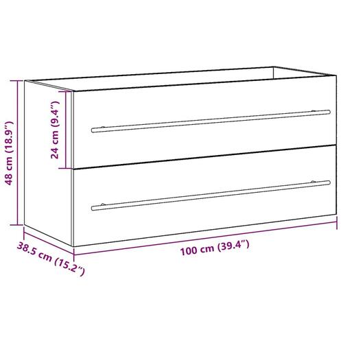 Underskab til håndvask 100x38,5x48cm konstrueret træ antikt træ