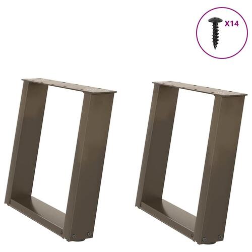 Sofabordben U-formet 2 stk. naturstål 50x(42-43) cm stål