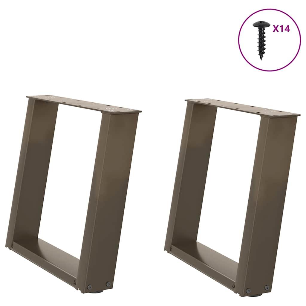 Sofabordben U-formet 2 stk. naturstål 50x(42-43) cm stål