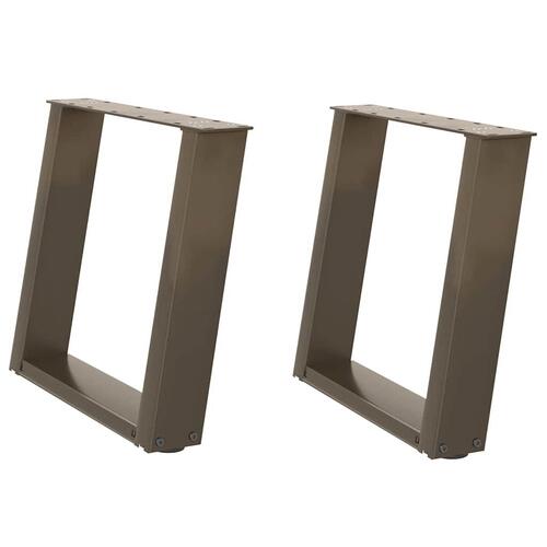 Sofabordben U-formet 2 stk. naturstål 50x(42-43) cm stål