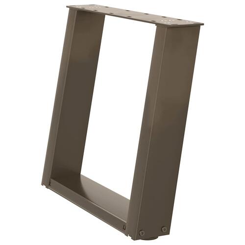 Sofabordben U-formet 2 stk. naturstål 50x(42-43) cm stål
