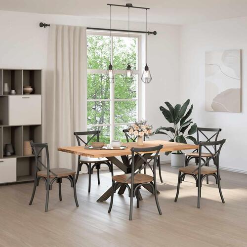 Spisebordsben edderkopform naturstål 120x68x(72-73) cm stål