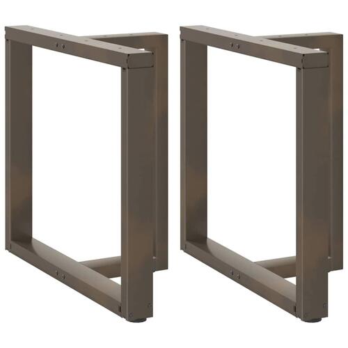 Spisebordsben T-formet 2 stk. naturstål 80x35x(72-73) cm stål