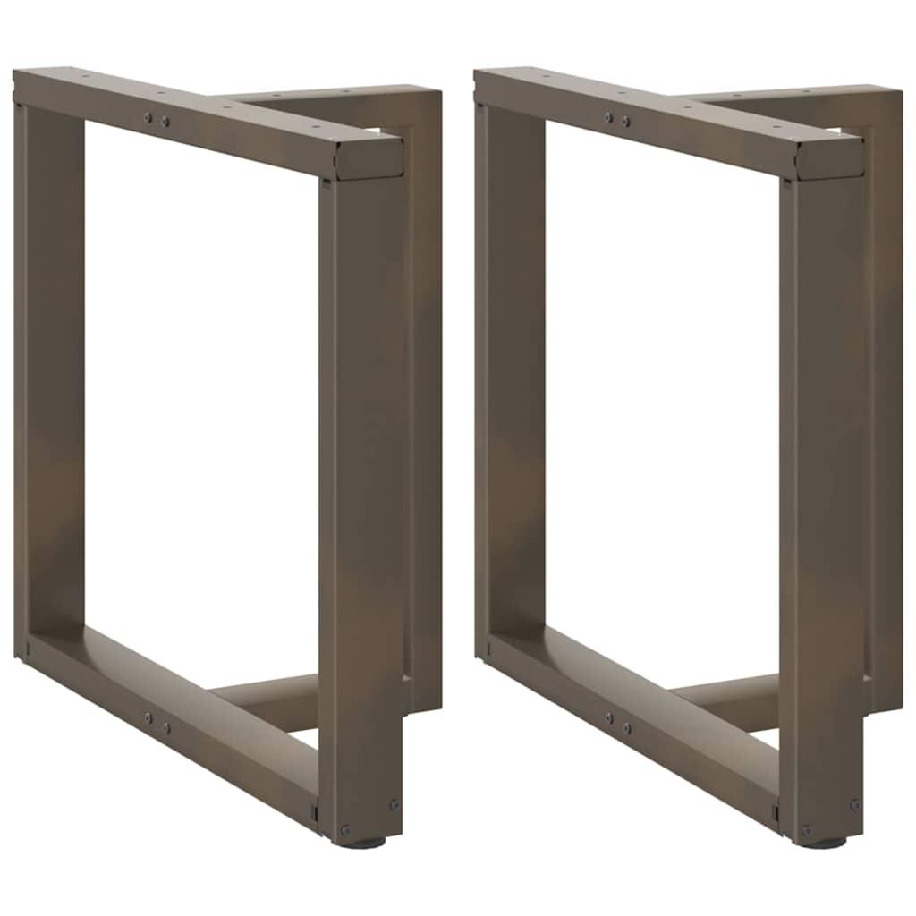 Spisebordsben T-formet 2 stk. naturstål 80x35x(72-73) cm stål