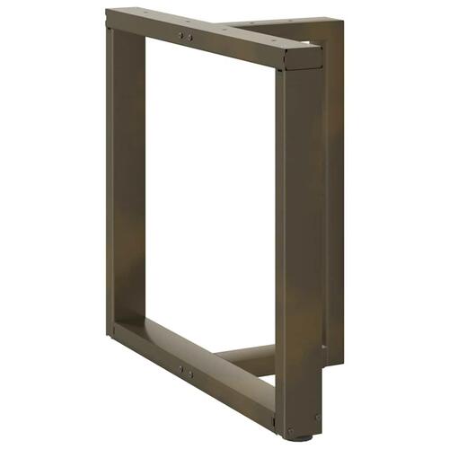 Spisebordsben T-formet 2 stk. naturstål 80x35x(72-73) cm stål