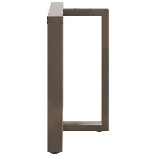 Spisebordsben T-formet 2 stk. naturstål 80x35x(72-73) cm stål