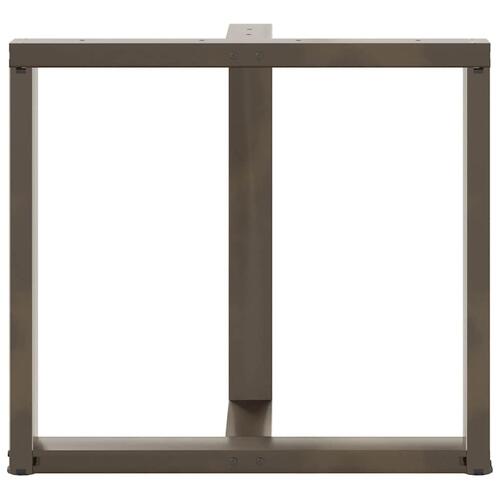 Spisebordsben T-formet 2 stk. naturstål 80x35x(72-73) cm stål