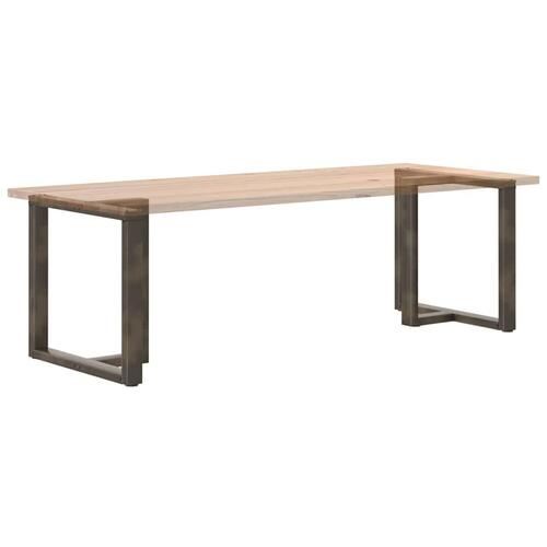 Spisebordsben T-formet 2 stk. naturstål 80x35x(72-73) cm stål