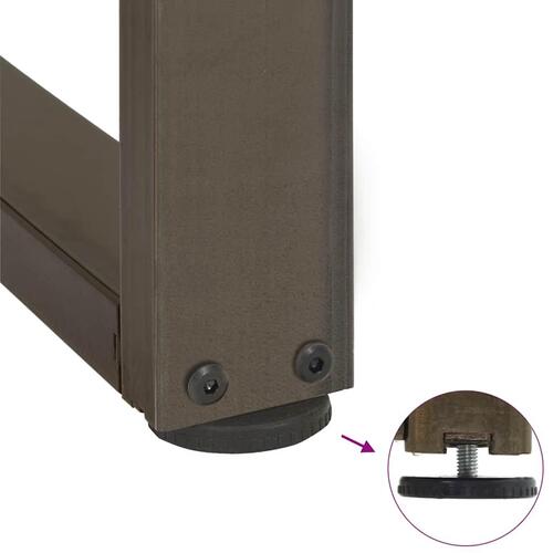 Spisebordsben T-formet 2 stk. naturstål 80x35x(72-73) cm stål