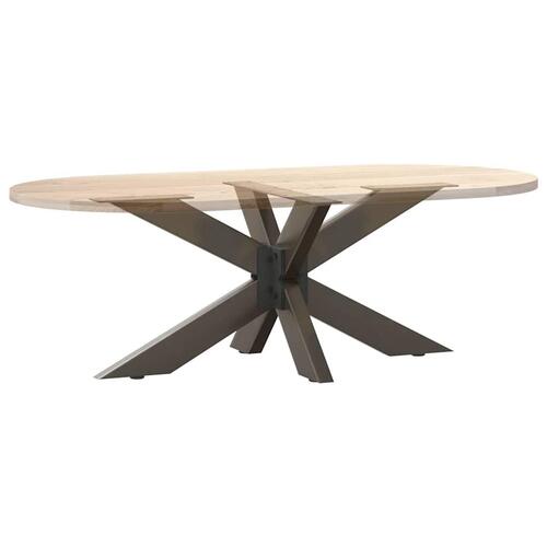Sofabordben edderkopform naturstål 98x58x(42-43) cm stål