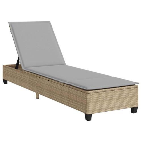 Liggestol med hynder 55x200x25,5 cm polyrattan beige