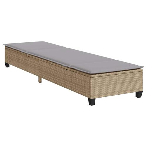 Liggestol med hynder 55x200x25,5 cm polyrattan beige