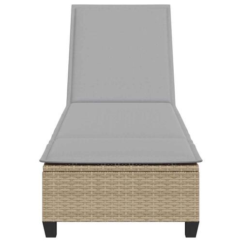 Liggestol med hynder 55x200x25,5 cm polyrattan beige