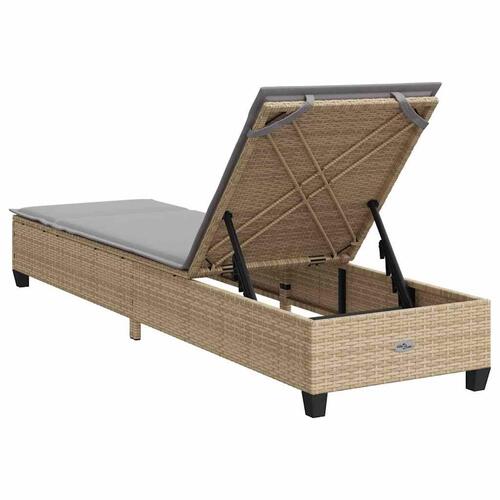 Liggestol med hynder 55x200x25,5 cm polyrattan beige