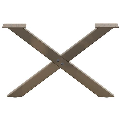 Sofabordben X-formet 2 stk. naturstål 60x(30-31) cm stål