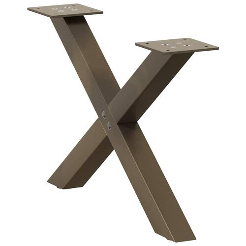 Sofabordben X-formet 2 stk. naturstål 60x(30-31) cm stål
